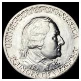 1927 Silver Battle of Bennington Half Dollar GEM B