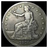 1876 Silver Trade Dollar NEARLY UNCIRCULATED