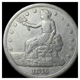 1876-S Silver Trade Dollar NEARLY UNCIRCULATED