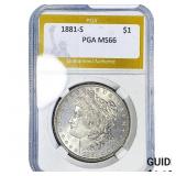1881-S Morgan Silver Dollar PGA MS66