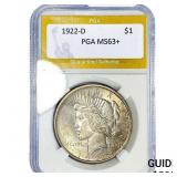 1922-D Silver Peace Dollar PGA MS63+
