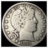 1915-D Silver Barber Half Dollar LIGHTLY CIRCULATE