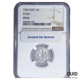 1963 DDR Roosevelt Dime NGC PF67