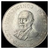 Silver 1972-M Mexico 25 Pesos UNCIRCULATED