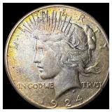 1924 Silver Peace Dollar NEARLY UNCIRCULATED