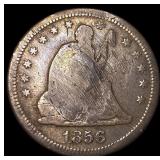 1856-S Silver Seated Liberty Quarter NICELY CIRCUL