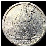 1837 Silver Half Dime No Stars LIGHTLY CIRCULATED
