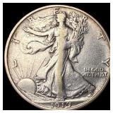 1919-D Silver Walking Liberty Half Dollar NEARLY U