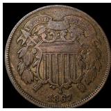 1867 Copper Two-Cent Piece LIGHTLY CIRCULATED