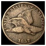 1857 Copper-Nickel Flying Eagle Cent NICELY CIRCUL