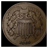 1864 Bronze Two-Cent Piece LIGHTLY CIRCULATED
