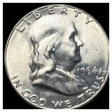 1954-S Silver Half Dollar Franklin CHOICE BU