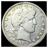 1905 Barber Quarter NEARLY UNCIRCULATED