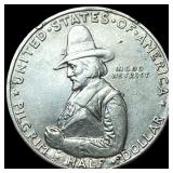 1920 Silver Pilgrim Tercentenary Half Dollar NEARL