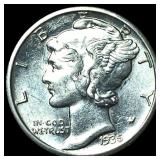 1935-S Silver Mercury Dime CHOICE AU