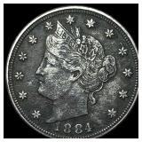 1884 Liberty Head Nickel NEARLY UNCIRCULATED