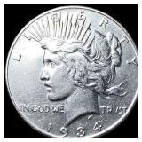 1934 Silver Peace Dollar NEARLY UNCIRCULATED
