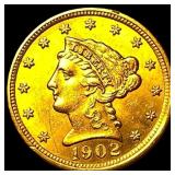1902 Liberty Head Gold Quarter Eagle $2.50 UNCIRCU