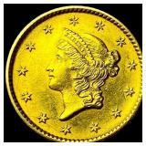 1853 Gold $1 Liberty Head Type 1 CLOSELY  UNCIRCU