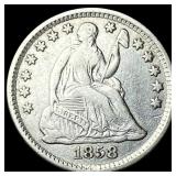 1858 Silver Seated Liberty Half Dime NEARLY  UNCI