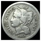 1872 Nickel Three-Cent Piece LIGHTLY CIRCULATED