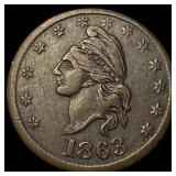 1863 Civil War Token - Liberty Head IOU 1 Cent CLO