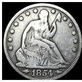 1854 Arrows Seated Liberty Half Dollar LIGHTLY CIR
