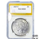 1927-S Silver Peace Dollar PGA MS64