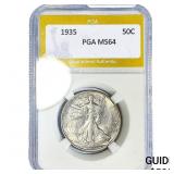 1935 Walking Liberty Half Dollar PGA MS64