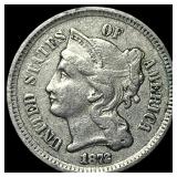 1872 Nickel Three-Cent Piece NEARLY UNCIRCULATED