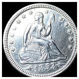 1853 Arrows/Rays Seated Liberty Quarter  UNCIRCUL