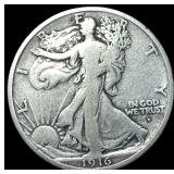 1916-D Silver Walking Liberty Half Dollar LIGHTLY