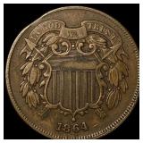 1864 Bronze Two-Cent Piece LIGHTLY CIRCULATED