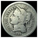 1865 Nickel Three-Cent Piece LIGHTLY CIRCULATED