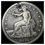 1876 Silver Trade Dollar NEARLY UNCIRCULATED