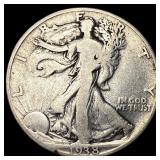 1938-D Silver Walking Liberty Half Dollar NEARLY U