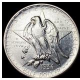 1934 Silver Half Dollar Texas Centennial CHOICE AU