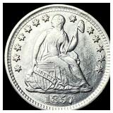 1857 Seated Liberty Silver Half Dime CLOSELY  UNC