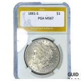 1881-S Morgan Silver Dollar PGA MS67