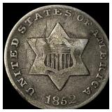 1852 Silver Three-Cent Piece NICELY CIRCULATED