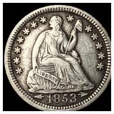 1853 Arrows Seated Liberty Half Dime NEARLY UNCIRC