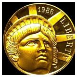 1986-W Gold $5 Statue of Liberty Commemorative CHO