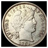 1901-O Silver Barber Dime NEARLY UNCIRCULATED