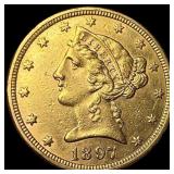 1897 Liberty Head Half Eagle $5 Gold UNCIRCULATED