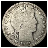 1901-S Silver Barber Half Dollar NICELY CIRCULATED