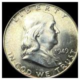 1949-S Silver Half Dollar Franklin CHOICE BU