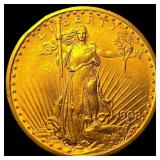 1908 No Motto $20 Saint-Gaudens Gold Double Eagle