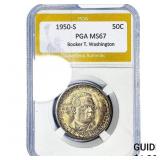 1950-S Booker T Half Dollar PGA MS67