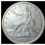 1876 Silver Trade Dollar NEARLY UNCIRCULATED