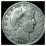 1909-S Silver Barber Half Dollar NICELY CIRCULATED